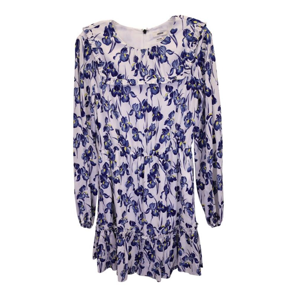 Jason Wu Iris Print Ruffled Dress in White Silk